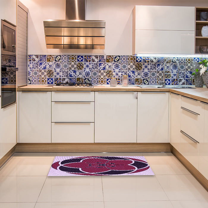 Patterned Purple Purple Rug in a Kitchen, pat741pur