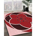 Patterned Tomato Red Rug in Family Room, pat741rd