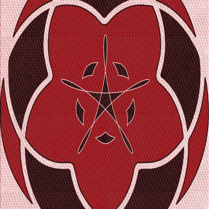 Patterned Tomato Red Rug, pat741rd