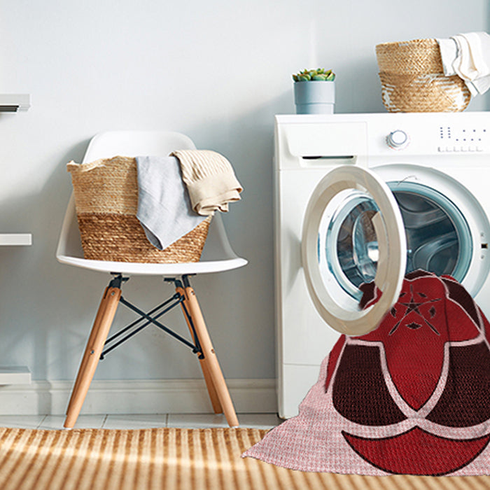 Machine Washable Transitional Tomato Red Rug in a Washing Machine, wshpat741rd