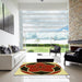 Square Patterned Metallic Gold Rug in a Living Room, pat741yw