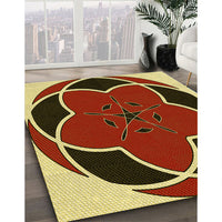 Patterned Metallic Gold Rug, pat741yw