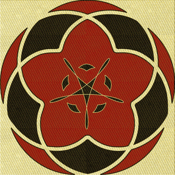 Round Patterned Metallic Gold Rug, pat741yw