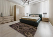 Patterned Midnight Gray Rug in a Bedroom, pat742brn