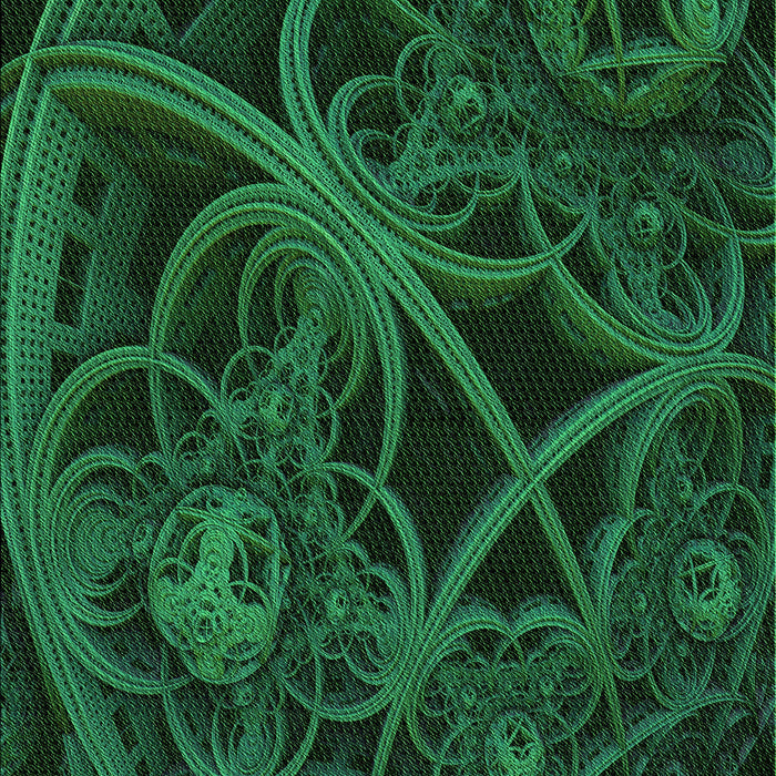 Patterned Dark Forest Green Rug, pat742grn