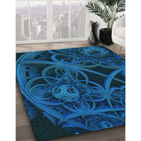 Patterned Blue Rug, pat742lblu