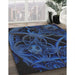 Patterned Blue Novelty Rug in Family Room, pat742