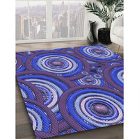 Patterned Light Slate Blue Rug, pat743blu