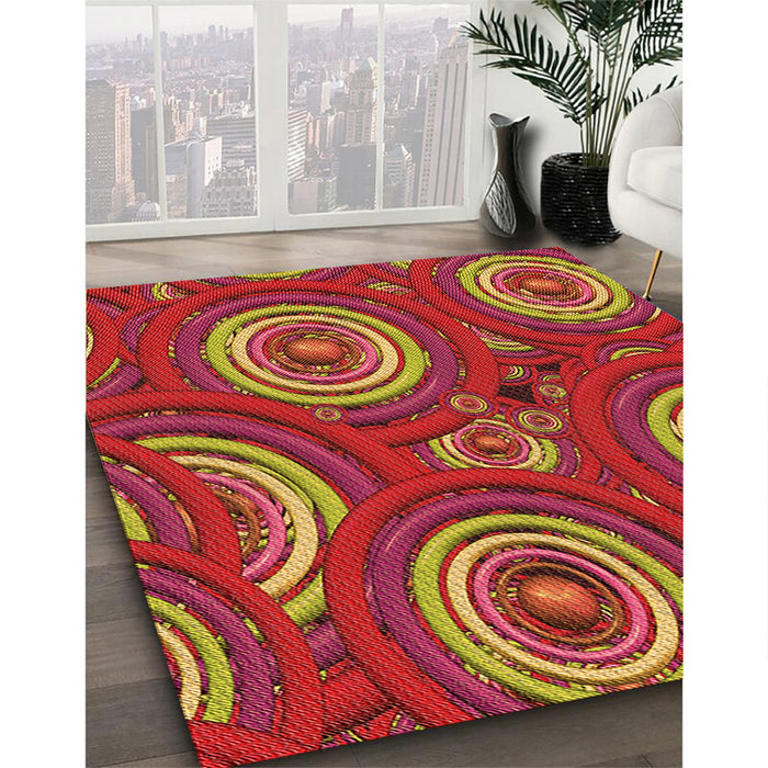 Machine Washable Transitional Red Rug in a Family Room, wshpat743org