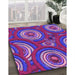 Machine Washable Transitional Medium Violet Red Pink Rug in a Family Room, wshpat743pur