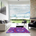 Machine Washable Transitional Medium Violet Red Pink Rug in a Kitchen, wshpat743pur