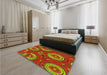 Patterned Red Rug in a Bedroom, pat743yw