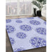 Machine Washable Transitional Blue Rug in a Family Room, wshpat744blu