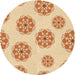 Square Patterned Orange Rug, pat744org