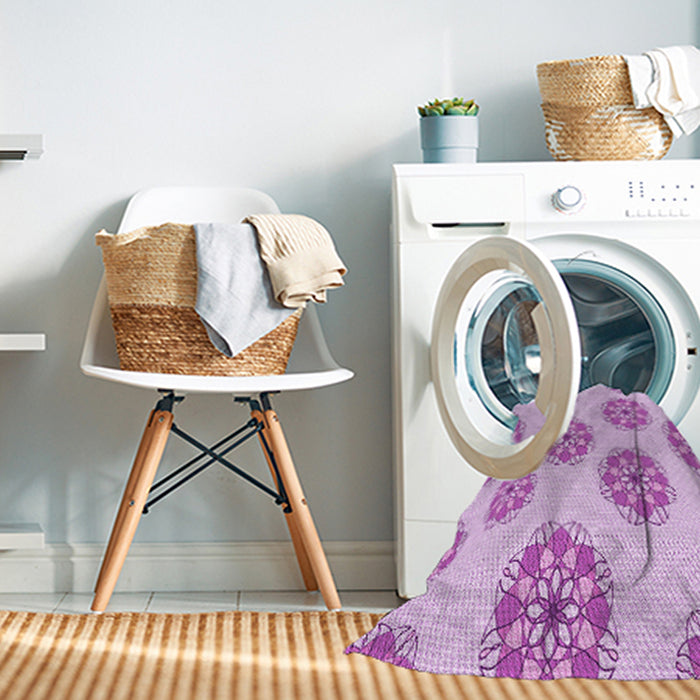 Machine Washable Transitional Blossom Pink Rug in a Washing Machine, wshpat744pur