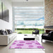 Machine Washable Transitional Blossom Pink Rug in a Kitchen, wshpat744pur