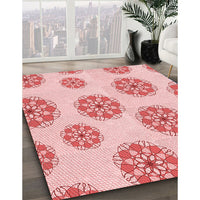 Patterned Light Red Pink Rug, pat744rd