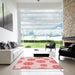 Machine Washable Transitional Light Red Pink Rug in a Kitchen, wshpat744rd