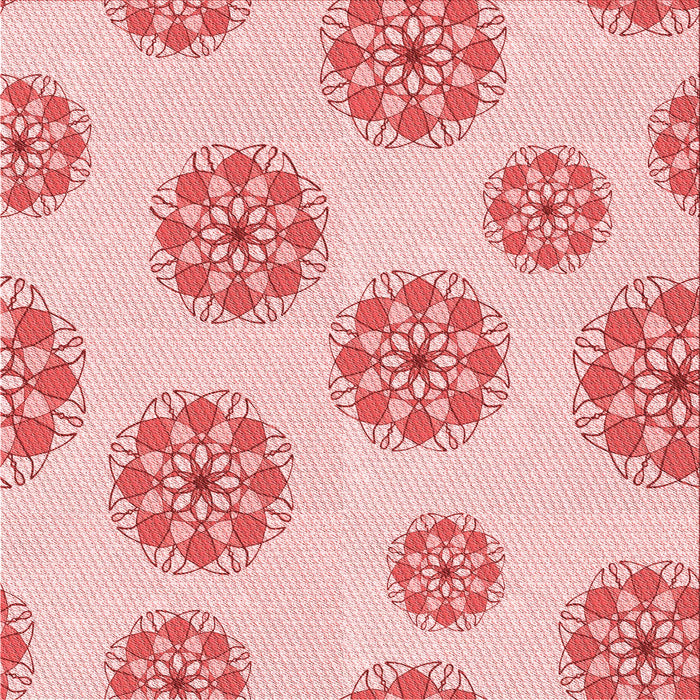 Round Patterned Light Red Pink Rug, pat744rd