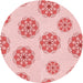 Square Patterned Light Red Pink Rug, pat744rd