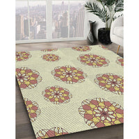 Patterned Golden Blonde Gold Novelty Rug, pat744