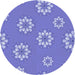 Square Machine Washable Transitional Purple Mimosa Purple Rug in a Living Room, wshpat745blu