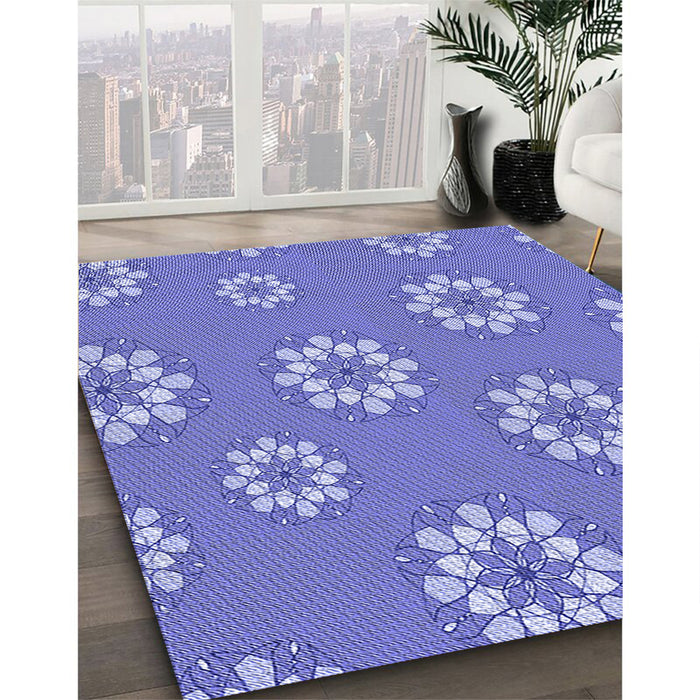 Machine Washable Transitional Purple Mimosa Purple Rug in a Family Room, wshpat745blu