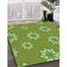 Machine Washable Transitional Green Rug in a Family Room, wshpat745grn