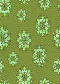 Machine Washable Transitional Green Rug, wshpat745grn