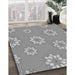 Patterned Cloud Gray Rug in Family Room, pat745gry