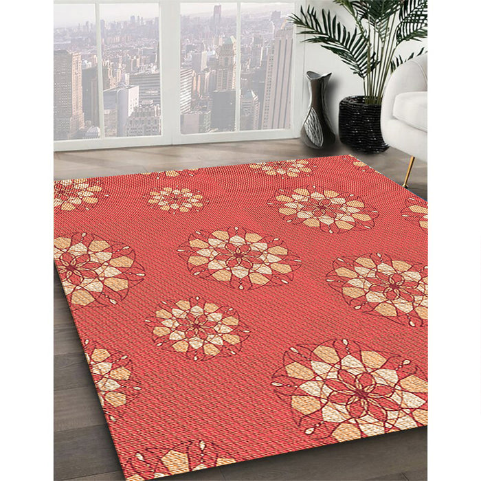 Machine Washable Transitional Orange Rug in a Family Room, wshpat745org