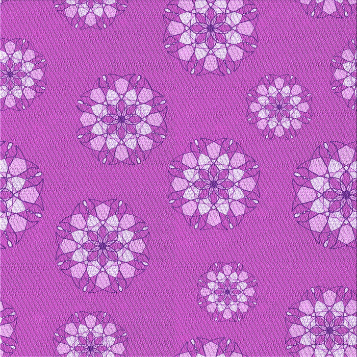 Round Patterned Fuchsia Magenta Purple Rug, pat745pur