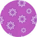 Square Machine Washable Transitional Fuchsia Magenta Purple Rug in a Living Room, wshpat745pur