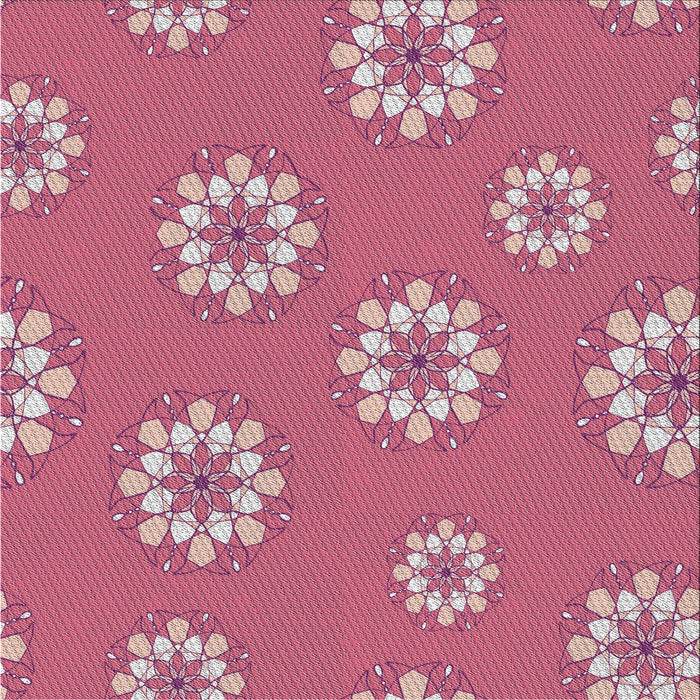 Square Patterned Pink Novelty Rug, pat745