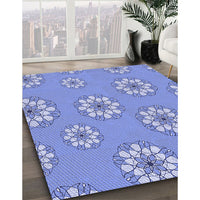 Patterned Light Sky Blue Rug, pat746blu