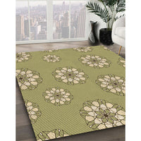 Patterned Metallic Gold Rug, pat746brn