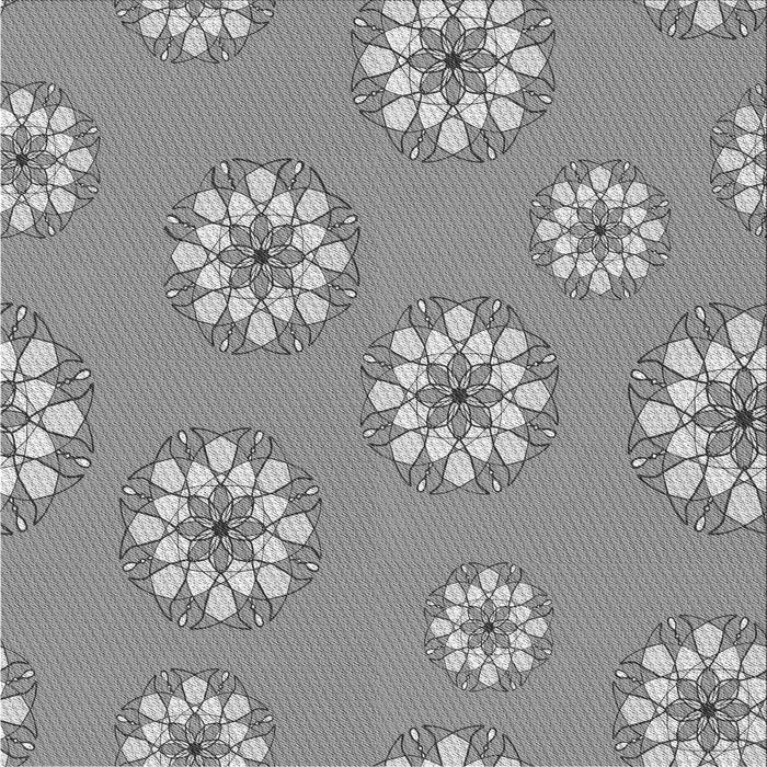 Round Patterned Cloud Gray Rug, pat746gry