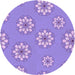 Square Patterned Purple Plum Purple Rug, pat746pur