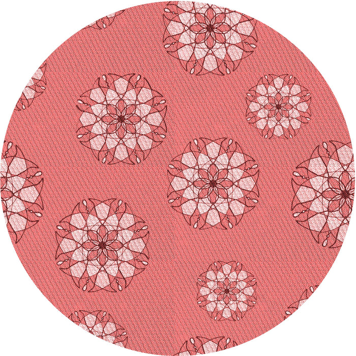 Square Patterned Light Coral Pink Rug, pat746rd