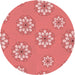 Square Patterned Light Coral Pink Rug, pat746rd