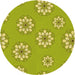 Square Patterned Dark Yellow Green Rug, pat746yw