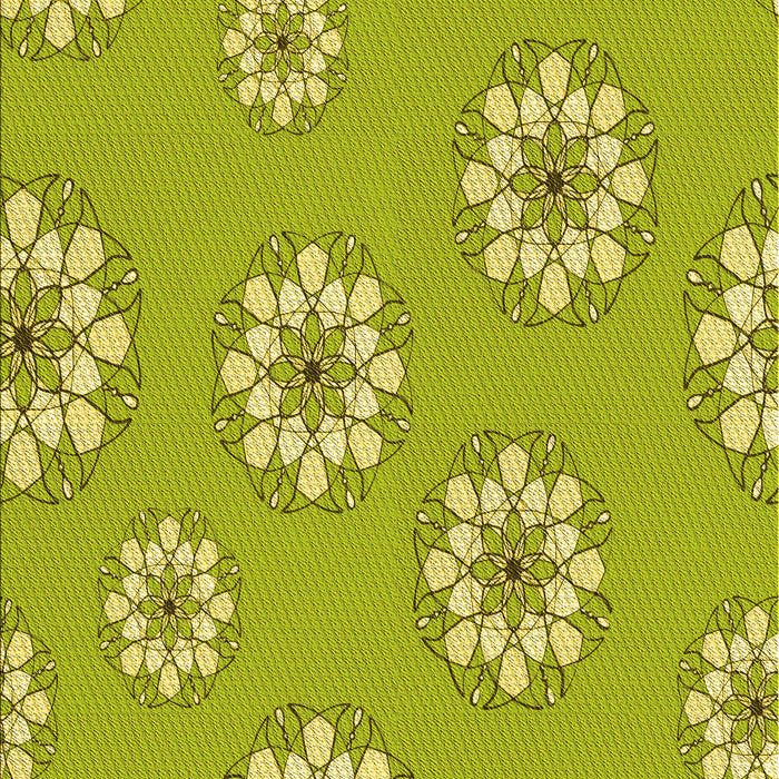Machine Washable Transitional Dark Yellow Green Rug, wshpat746yw