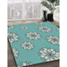 Machine Washable Transitional Tiffany Blue Rug in a Family Room, wshpat746