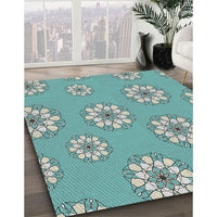 Patterned Tiffany Blue Novelty Rug, pat746