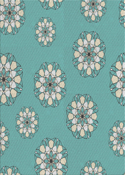 Patterned Tiffany Blue Novelty Rug, pat746