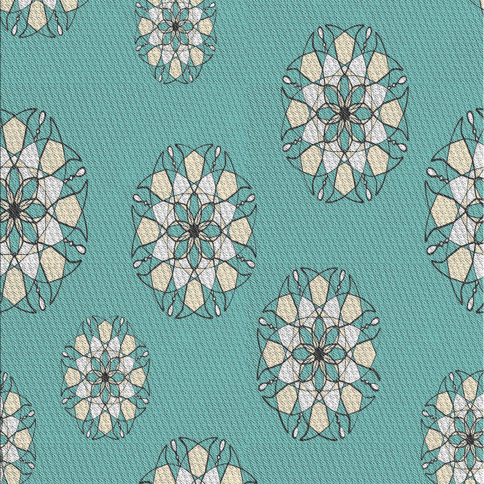 Patterned Tiffany Blue Novelty Rug, pat746