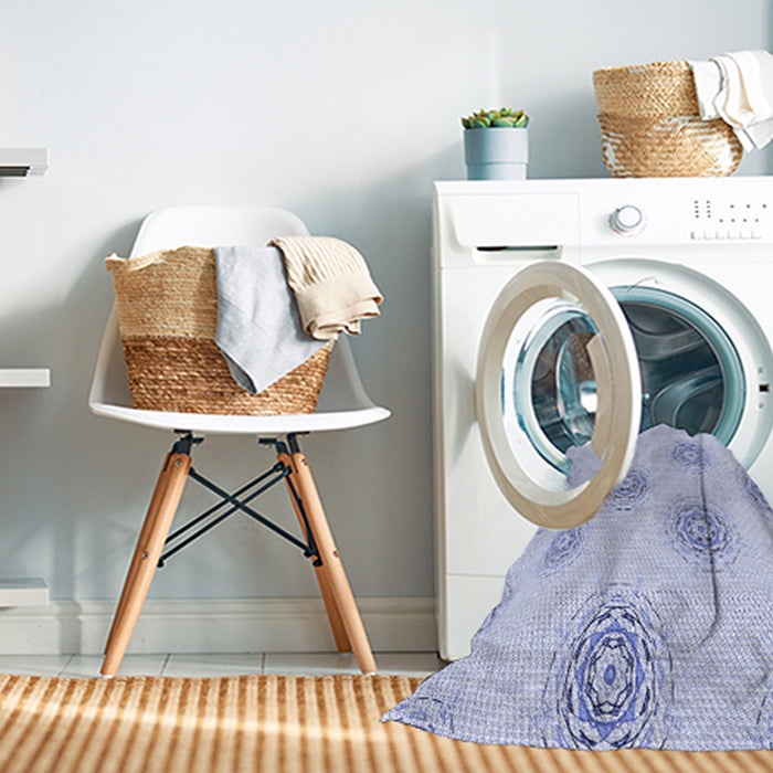 Machine Washable Transitional Lavender Blue Rug in a Washing Machine, wshpat747blu