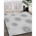 Patterned Platinum Gray Rug in Family Room, pat747gry