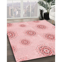 Patterned Pastel Red Pink Rug, pat747rd