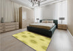 Patterned Brown Rug in a Bedroom, pat747yw